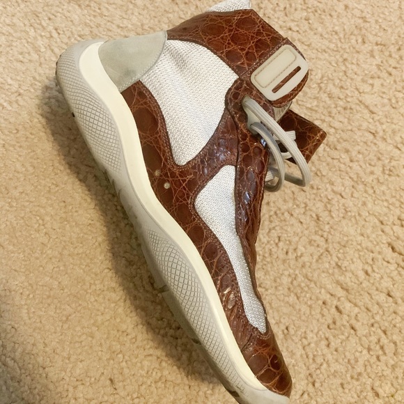 Prada Sport Brown Crocodile Skin/Silver Nylon Mesh - Picture 2 of 6